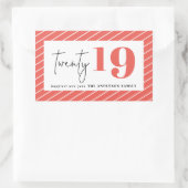 Twintig gewaagd grafisch nieuw jaar rechthoekige sticker (Tas)