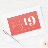 Twintig gewaagd grafisch nieuw jaar rechthoekige sticker (Envelop)