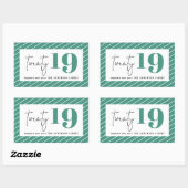 Twintig gewaagd grafisch nieuw jaar rechthoekige sticker (Vel)