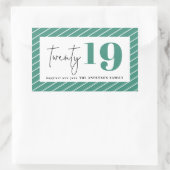 Twintig gewaagd grafisch nieuw jaar rechthoekige sticker (Tas)