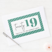 Twintig gewaagd grafisch nieuw jaar rechthoekige sticker (Envelop)