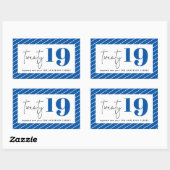 Twintig gewaagd grafisch nieuw jaar rechthoekige sticker (Vel)