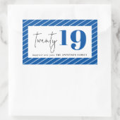 Twintig gewaagd grafisch nieuw jaar rechthoekige sticker (Tas)