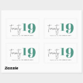 Twintig gewaagd grafisch nieuw jaar rechthoekige sticker (Vel)