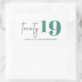 Twintig gewaagd grafisch nieuw jaar rechthoekige sticker (Tas)