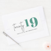 Twintig gewaagd grafisch nieuw jaar rechthoekige sticker (Envelop)