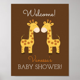 Twintig Giraffes Twinden het Teken van het Baby sh Poster