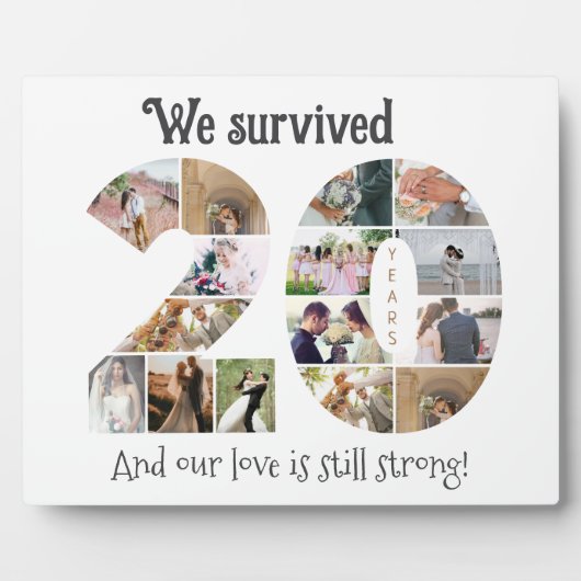 Twintig jaar bruiloft Jubileum foto Fotoplaat (Voorkant)
