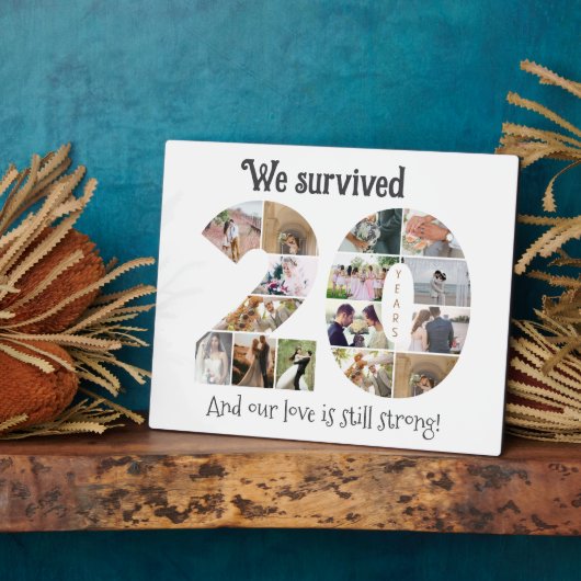 Twintig jaar bruiloft Jubileum foto Fotoplaat (Zijkant)