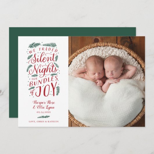 Twintig jaar eerste kerstfeest feestdagenkaart (Voorkant / Achterkant)