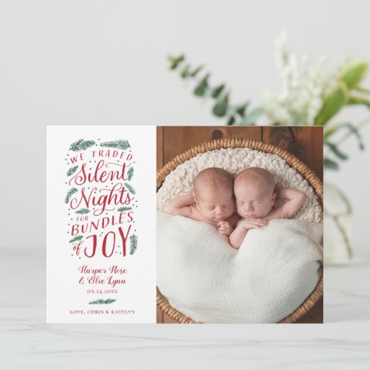 Twintig jaar eerste kerstfeest feestdagenkaart (Staand voorkant)