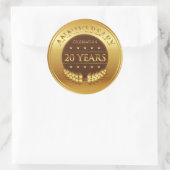 Twintig jaar Jubileum viering gouden medaille Ronde Sticker (Tas)