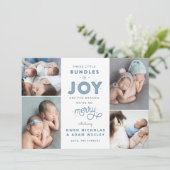 Twintig-jongen Baby kerstkondiging Feestdagenkaart (Staand voorkant)