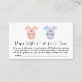 Twintig-jongen Baby shower luiere raffle Books Informatiekaartje (Voorkant)