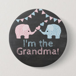 Twintig jongen en meisjesesphants | Ik ben de oma Ronde Button 7,6 Cm