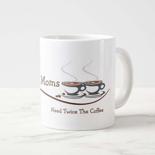 Twintig mannen hebben twee keer de koffie nodig -  grote koffiekop (Voorkant rechts)