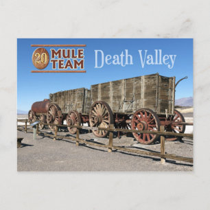 Twintig-mule teamwagons, Death Valley, Californië Briefkaart