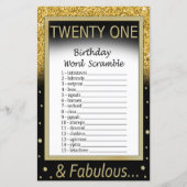 Twintig verjaardag Word Scramble Game (Voorkant)