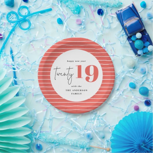 Twintig vet grafisch jaar feest papieren bordje (Feest)