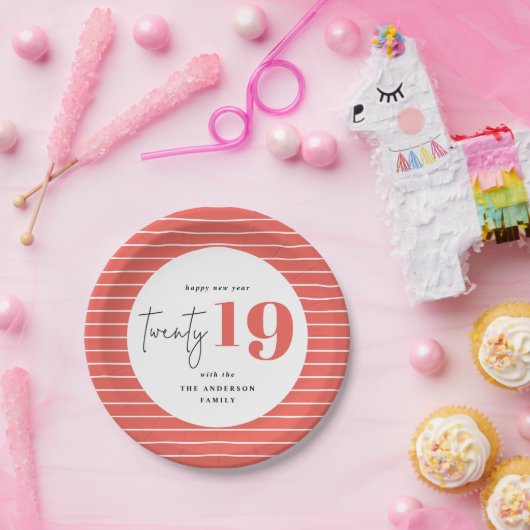 Twintig vet grafisch jaar feest papieren bordje (Feest)