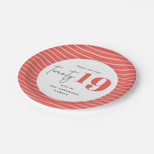 Twintig vet grafisch jaar feest papieren bordje (Gekanteld)