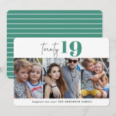 TWINTIG vette grafische multi foto nieuwjaar Feestdagenkaart (Voorkant / Achterkant)