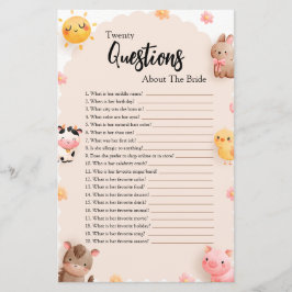 Twintig vragen over het bruid Baby shower spel