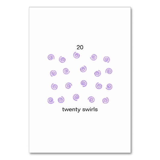 Twintig wervelingen op aangepaste nummer flashcard kaart (Achterkant)