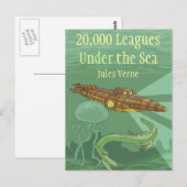 Twintigduizend collega's onder het Zee-Jules Verne Briefkaart (Voorkant / Achterkant)