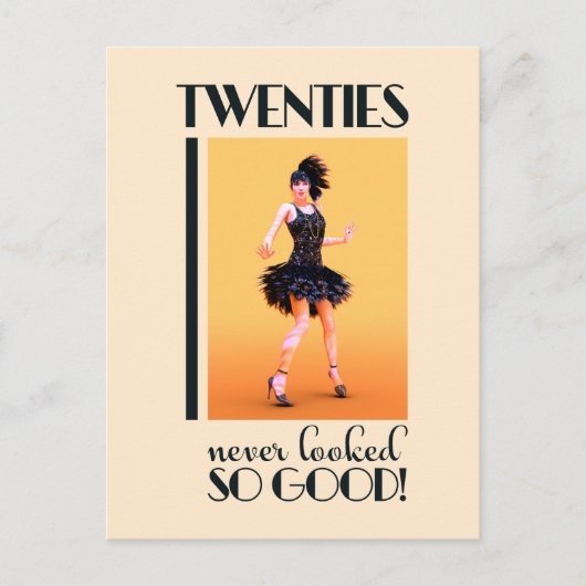 Twintiger zag er nog nooit zo goed  uit briefkaart (Voorkant)