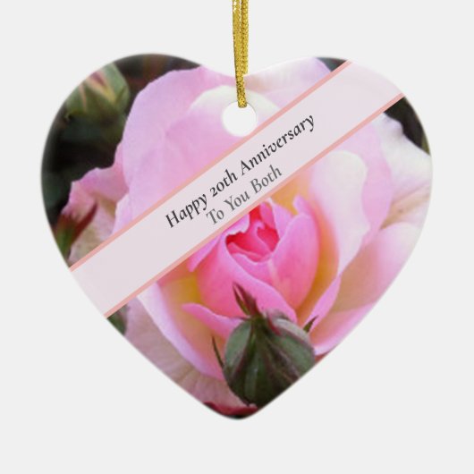 Twintigste bruiloft Jubileum Perfect Engels Roos Keramisch Ornament (Voorkant)