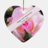 Twintigste bruiloft Jubileum Perfect Engels Roos Keramisch Ornament (Achterkant)