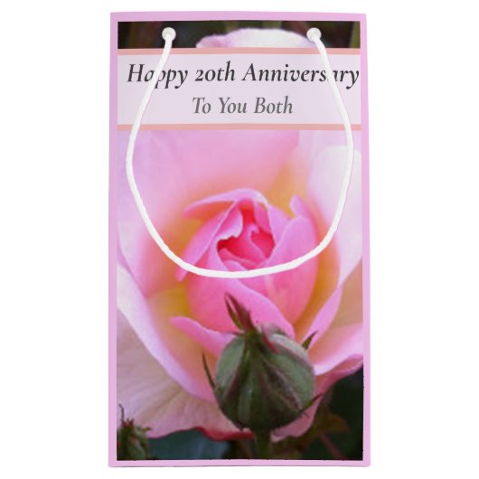 Twintigste bruiloft Jubileum Perfect Engels Roos Klein Cadeauzakje (Achterkant)