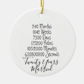 Twintigste verjaardag 20 jaar getrouwd keramisch ornament (Voorkant)