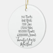 Twintigste verjaardag 20 jaar getrouwd keramisch ornament (Links)