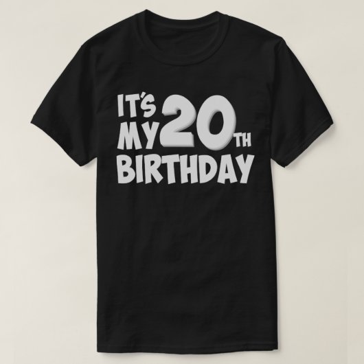 twintigste verjaardag t-shirt (Design voorkant)