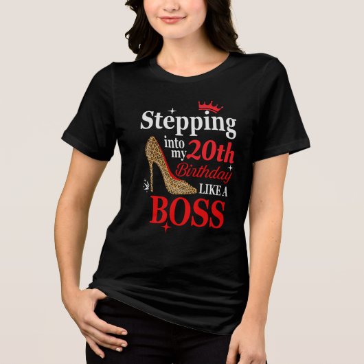 Twintigste verjaardag Tri-Blend shirt (Voorkant)