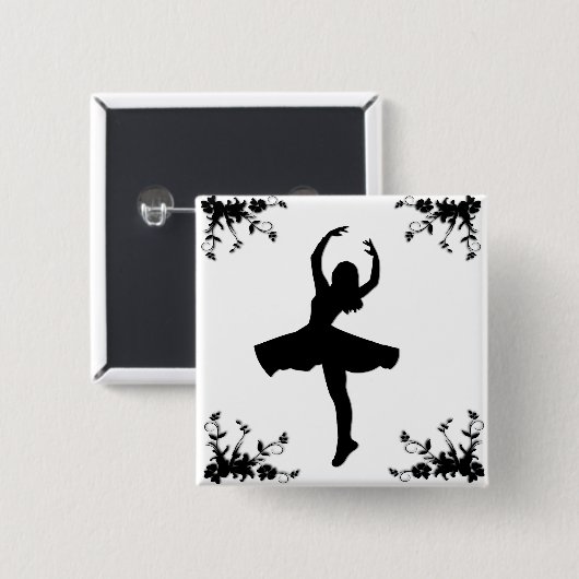 Twirl Dancer Vierkante Button 5,1 Cm (Voorkant /achterkant)