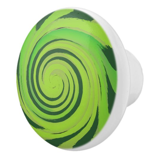 Twirl Me Green Pattern Keramische Knop (Rechts)