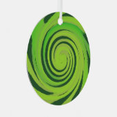 Twirl Me Green Pattern Metalen Ornament (Voorkant Rechts)
