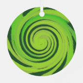 Twirl Me Green Pattern Metalen Ornament (Achterkant)