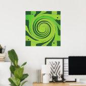 Twirl Me Green Pattern Poster (Thuiskantoor)