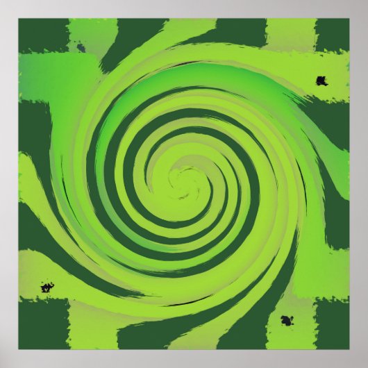 Twirl Me Green Pattern Poster (Voorkant)