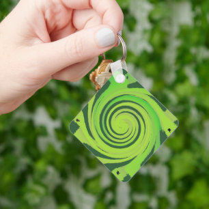 Twirl Me Green Pattern Sleutelhanger