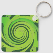 Twirl Me Green Pattern Sleutelhanger (Achterkant)