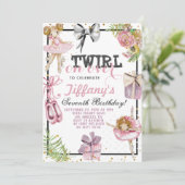 Twirl on Over Ballerina Birthday Kaart (Staand voorkant)