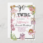 Twirl on Over Ballerina Birthday Kaart (Voorkant / Achterkant)