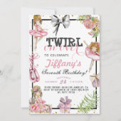 Twirl on Over Ballerina Birthday Kaart (Voorkant)