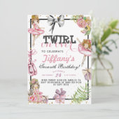 Twirl on Over Ballerina Birthday Kaart (Staand voorkant)