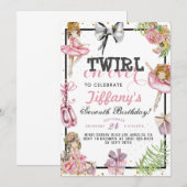 Twirl on Over Ballerina Birthday Kaart (Voorkant / Achterkant)